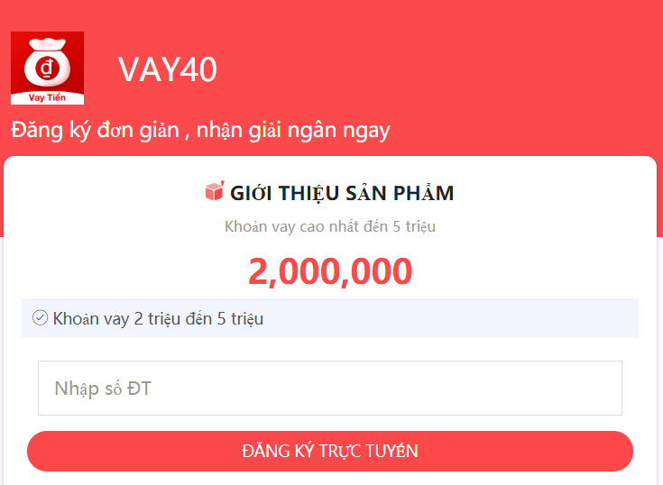 Vay tiền Vay40 – Vay nhanh online – Trao giải pháp, nhận niềm vui!